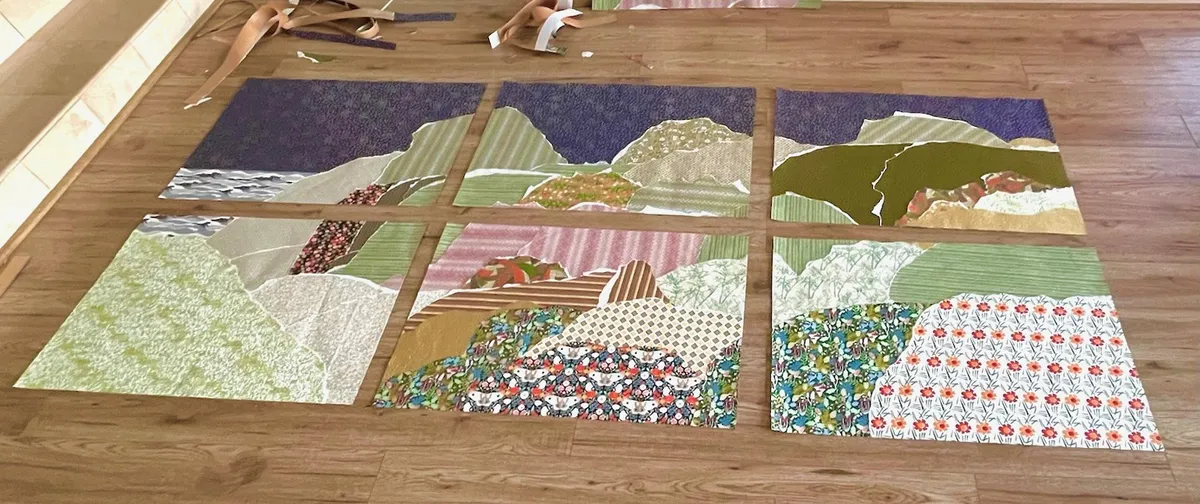 Stage 3: Cutting and fitting base collage blocks